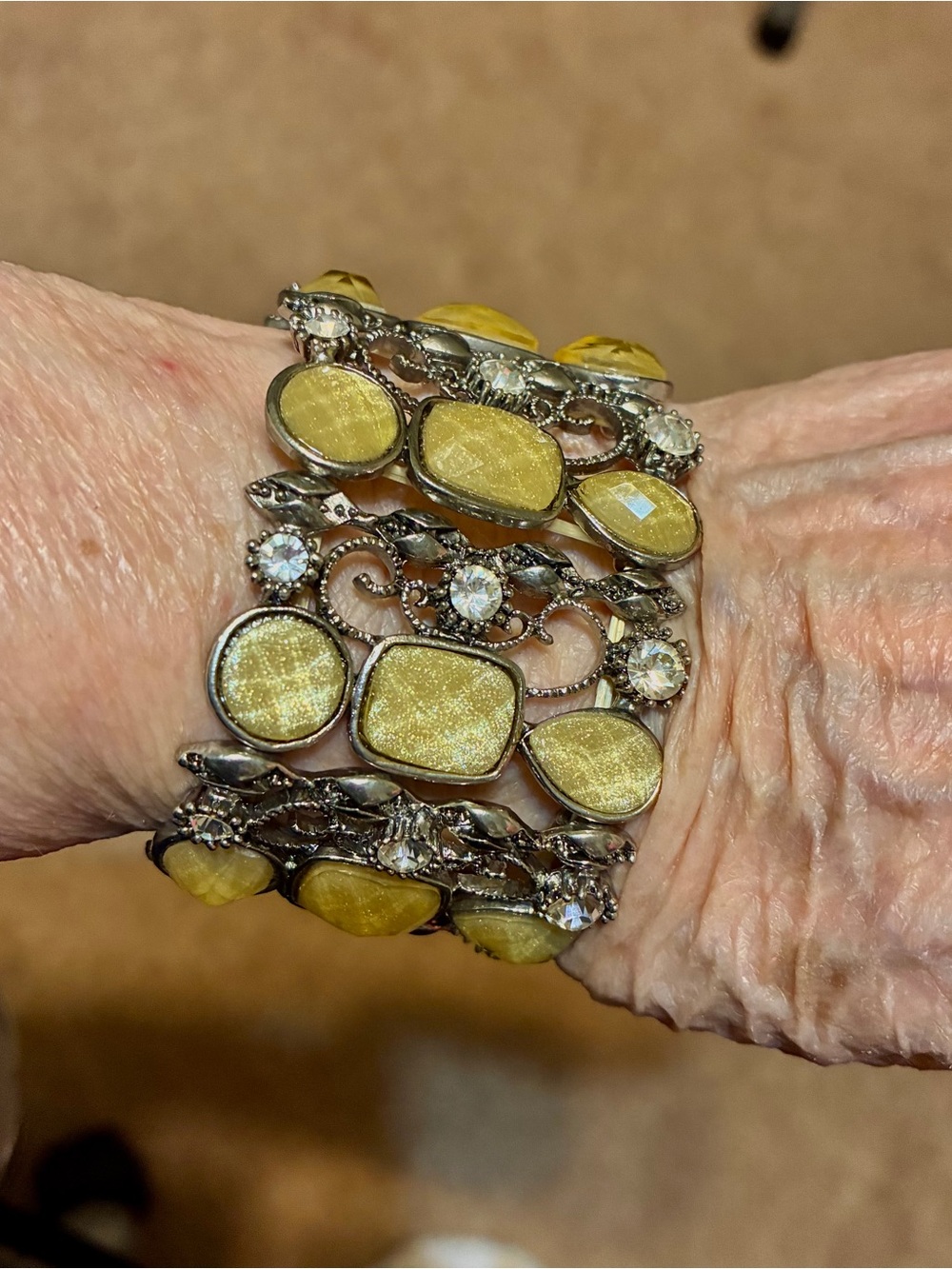 Premier Designs Yellow Multi-Row Stretch Bracelet